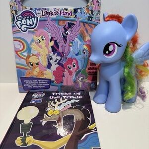 My Little Pony Lot Rainbow Dash Figure + 2 Books Tricks of the Trade Look Find